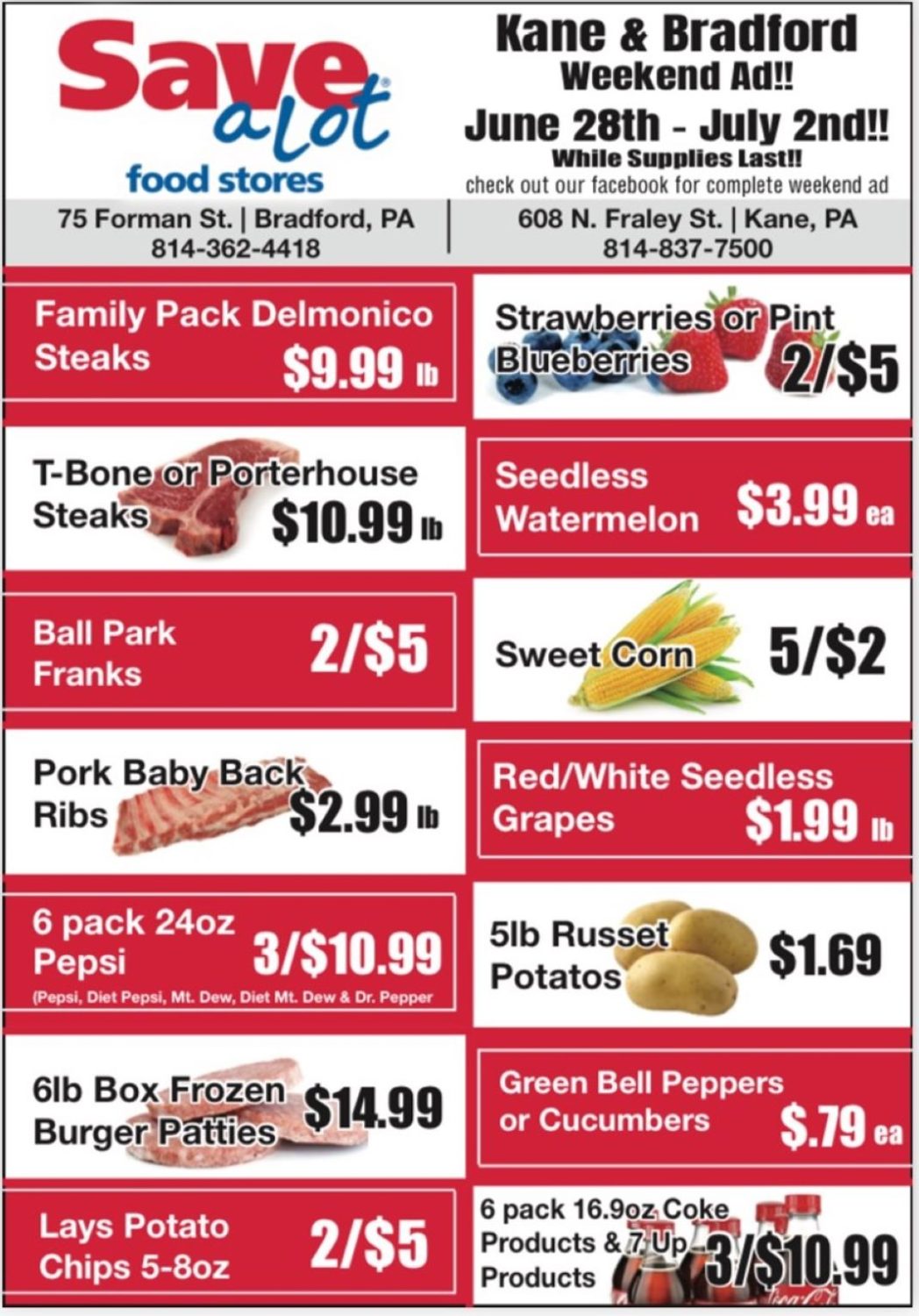 Weekend Sale Ad For Save a Lot in Bradford & Kane Solomon's Words for the Wise