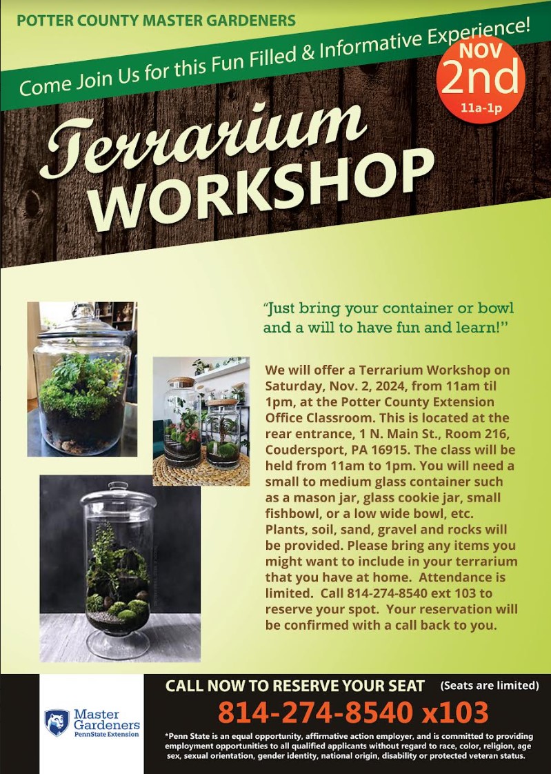 Penn State Extension Terrarium November 2nd Solomon's Words