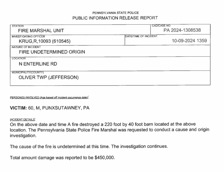 Origin Of Fire Undetermined In Oliver Twp. Solomon's Words for the Wise