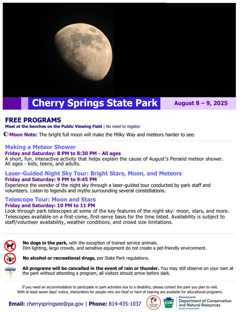 Cherry Springs Weekend Programs – Solomon's Words for the Wise